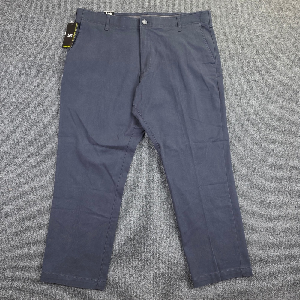 Lee Extreme Motion Relaxed Taper Chino Pants Men's 40x29 Navy Blue Stretch NWT
